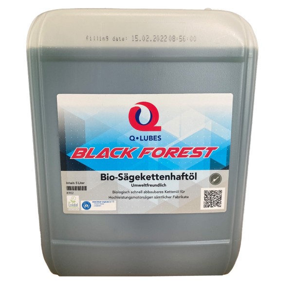 q-lubes Black Forest Bio-Sägekettenhaftöl - 5L Kanne