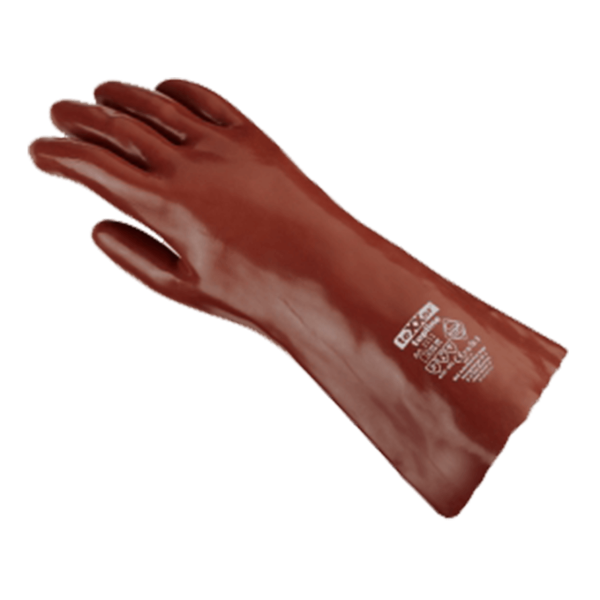 BIG Chemikalienschutz-Handschuhe, PVC rotbraun - Stück